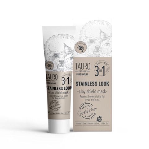Maska qəhvəyi ləkələri aradan qaldırmaq üçün it və pişiklər üçün Tauro Pro Line Pure Nature Stainless Look 3in1, 50 ml — Bakı