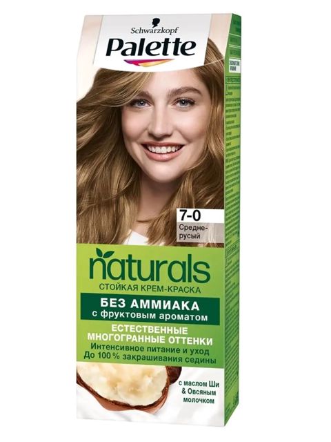 Saç üçün boya kremi Palette Naturals 7-00 Medium Blonde, 50 ml — Bakı