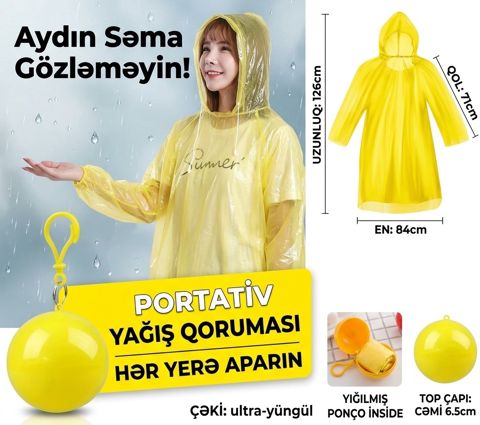 Yağmurluq, sarı, PVC — Bakı
