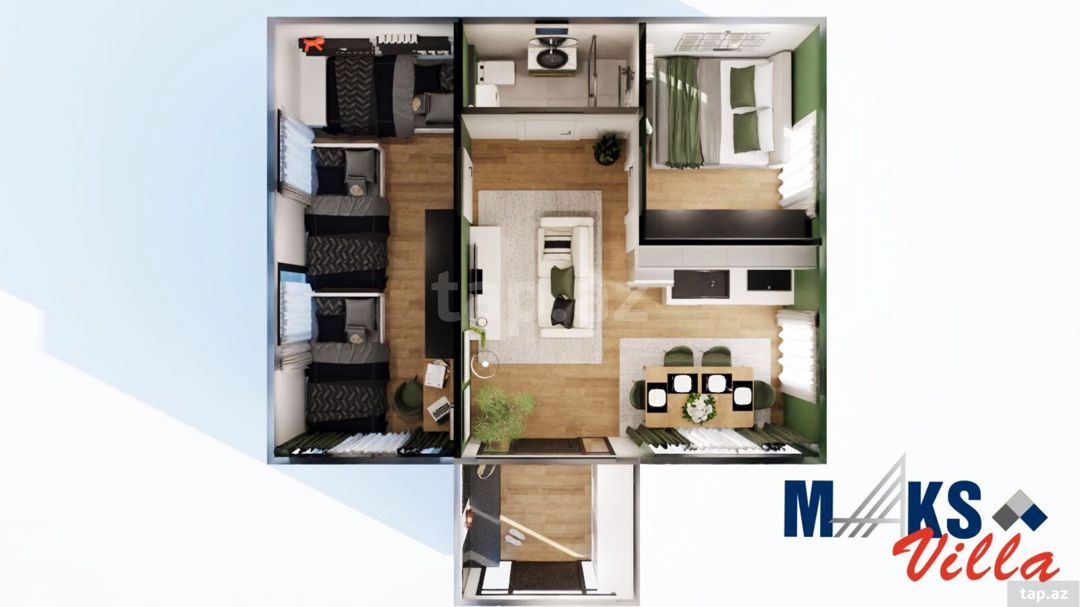 VİP konteyner modul ev 3 otağlı 45 m2 — Hazır konstruksiyalar, Bakı (3)