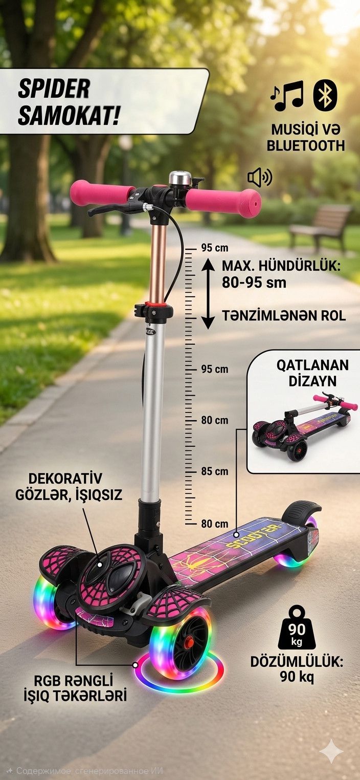 Qatlanan samokat 6292_35, çəhrayı — Mallar, Bakı