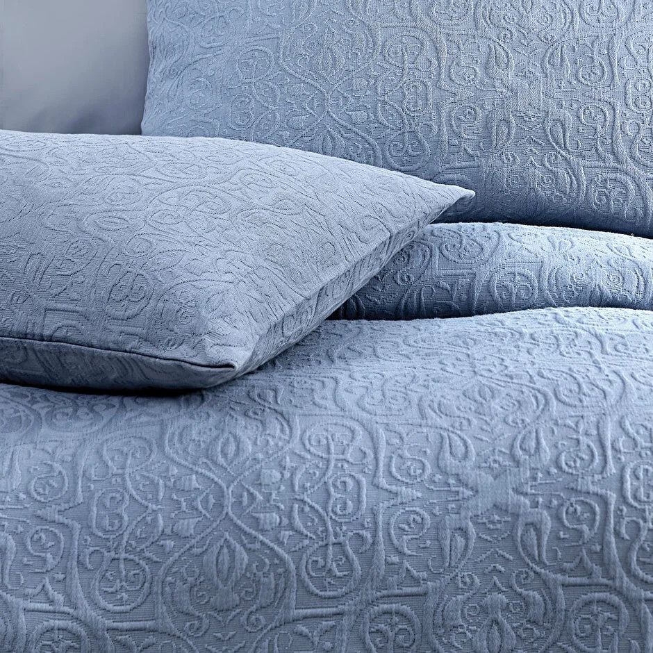 Örtük və yastıq üzü dəsti Yataş Matte, örtük 240x260 sm, yastıq üzü 2 əd x 50x70 sm, göy — Mallar, Bakı (2)