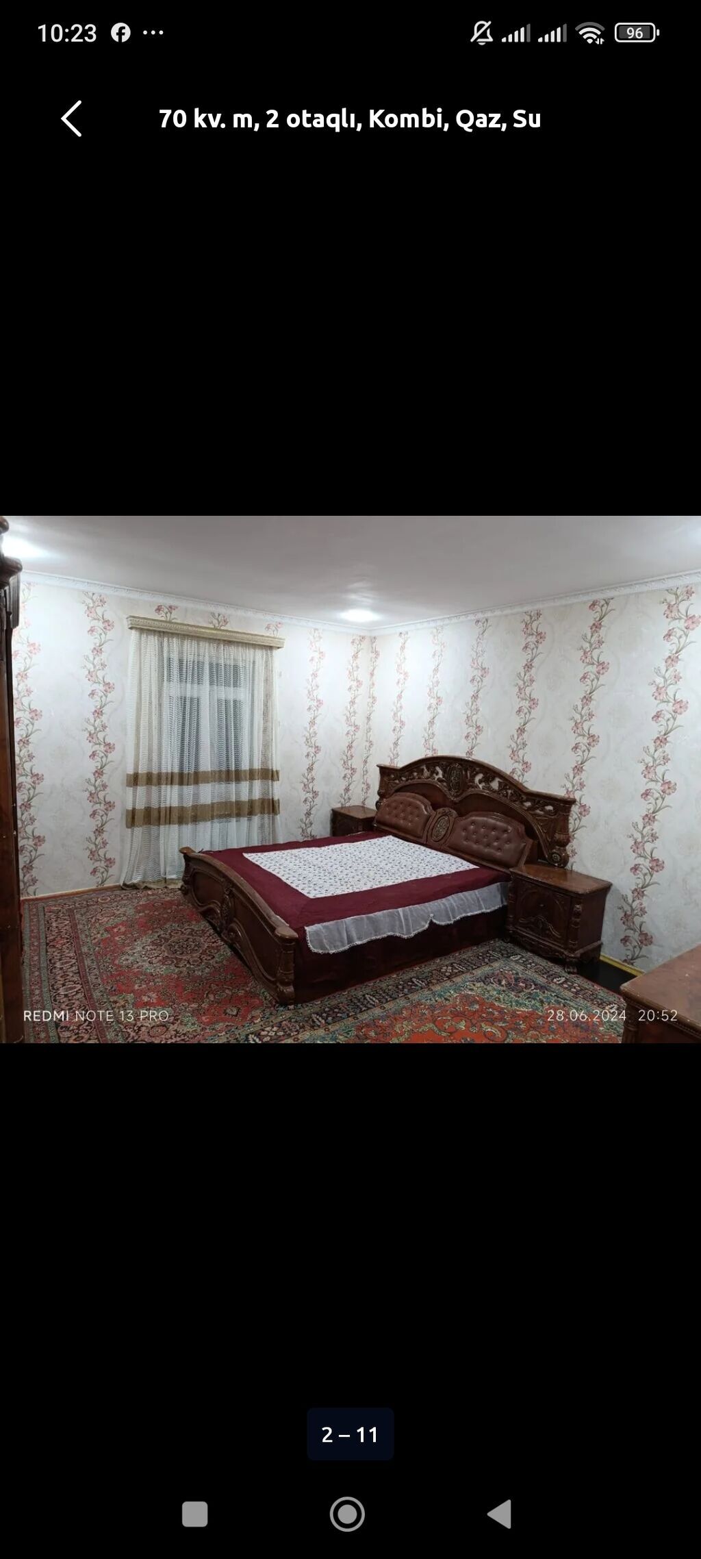 70 kv. m, 2 otaqlı, Kombi, Qaz, İşıq — Ev, villa, Sumqayıt (2)