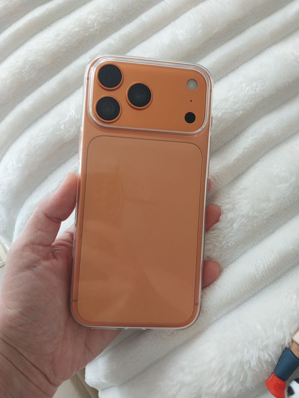 Məhsul: iPhone üçün qoruyucu örtük (şəffaf çərçivəli, narıncı panel) — Digər, Gəncə