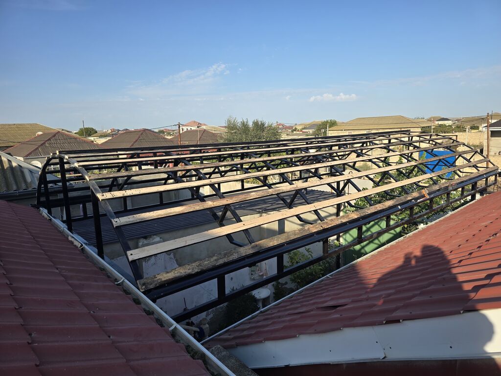 Metalkonstruksiya “naves” karkası – həyət, giriş, terras və avtomobil — Dam örtükləri, Mehdiabad (2)