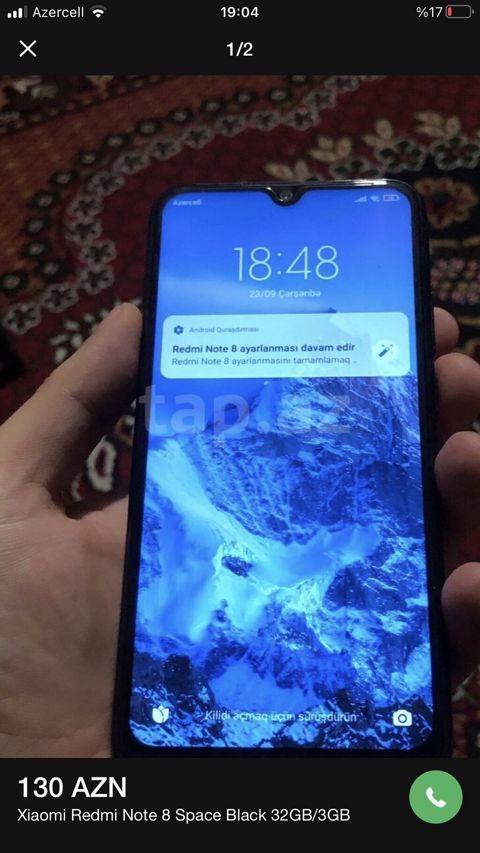 Redmi Note 8, 32 GB, rəng - Qara, Barmaq izi, Face ID — Bakı