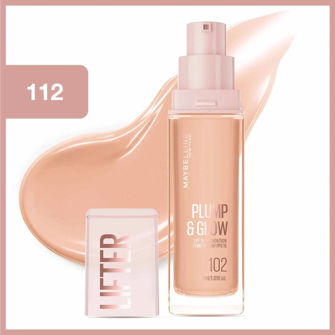Tonal krem Maybelline Lifter Plump & Glow Foundation SPF15 New York ton 112, 30 ml — Mallar, Bakı (2)
