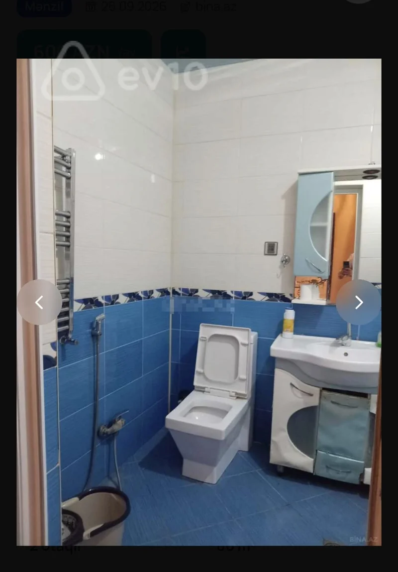 2 otaqlı mənzil, 60 m², Hüseyn Seyidzadə küçəsi, — kirayə — Mənzil, Bakı (10)
