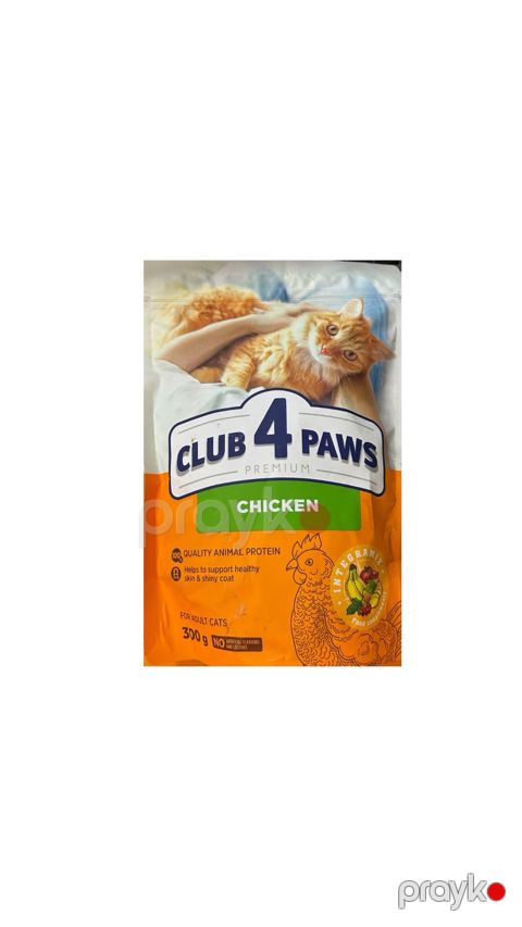 Quru yem Club 4 Paws yetkin pişiklər üçün toyuq ilə, 300 q — Bakı