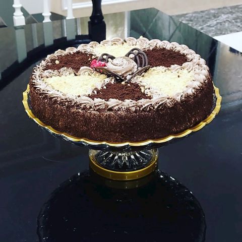 Tort qabı AİU4, 29 sm, şüşə, qızılı/şəffaf — Bakı