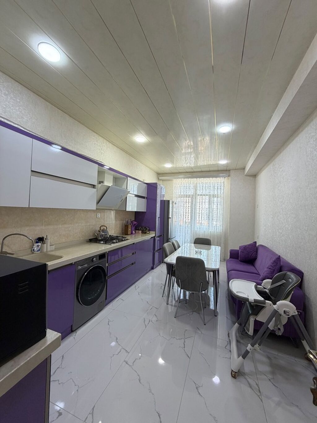 Satılır 3 otaqlı yeni tikili 114 m², Xətai r. Təmirli səliqəli evdir — Mətbəx mobilyası, Bakı (4)