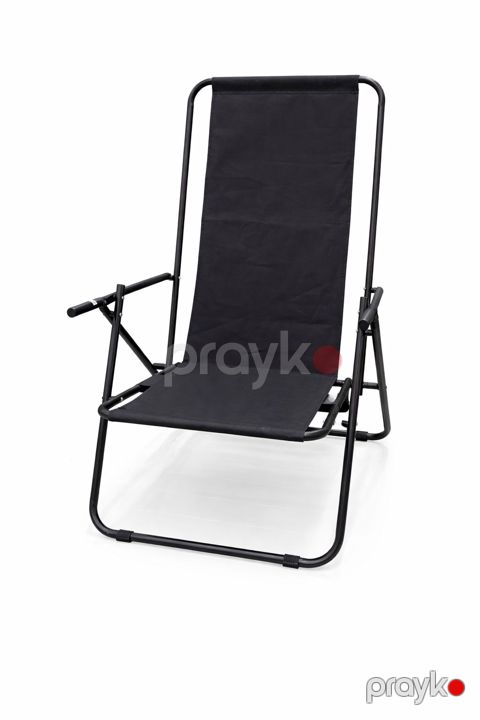 Qatlanan kempinq oturacağı OM219-0203, polyester/polad, qara — Bakı