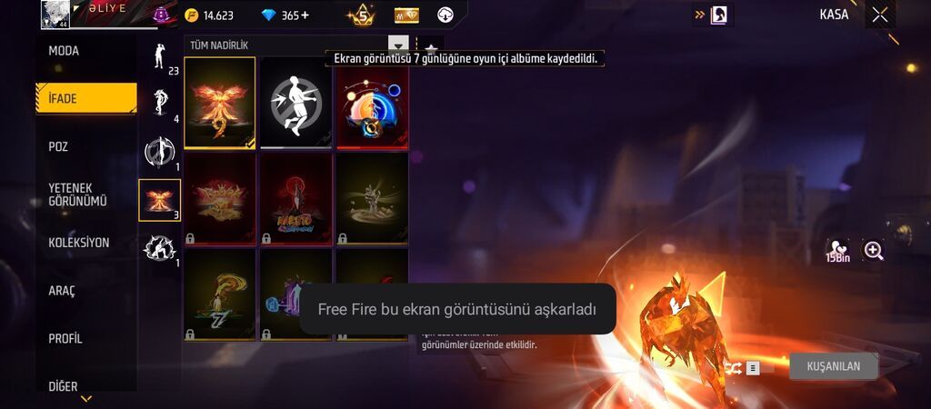 Məhsul: Free Fire oyun hesabında nadir “Aparat/Araç” skin kolleksiyası — Kuzov hissələri, Gəncə (7)