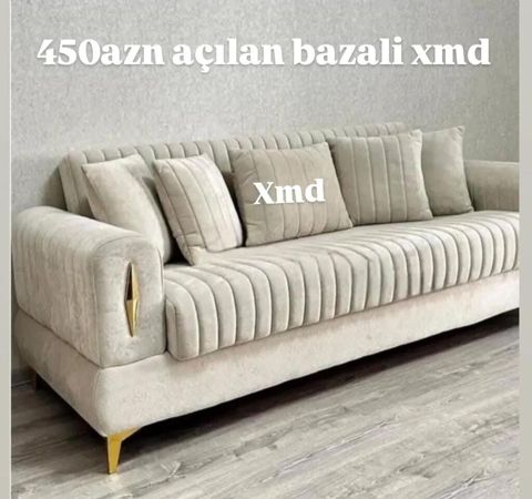Açılan, bazalı divan – 450 AZN - Rəng: açıq bej - Mexanizm: açılan — Bakı
