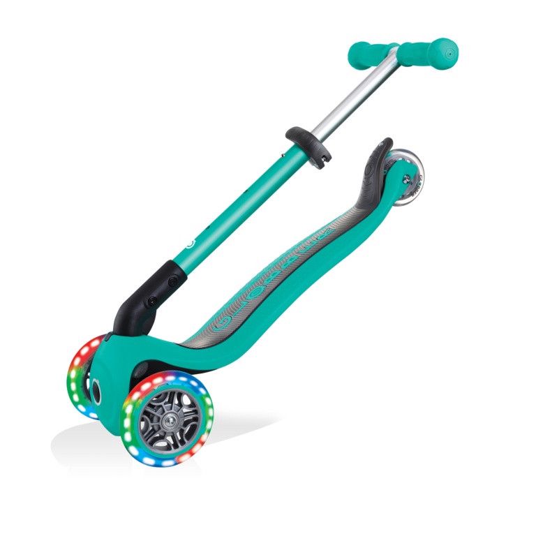 Uşaq samokatı Globber Junior alüminium/plastik, 2-6+ yaş, tünd yaşıl, qatlanan, işıqlı - 437-107 — Mallar, Bakı (2)