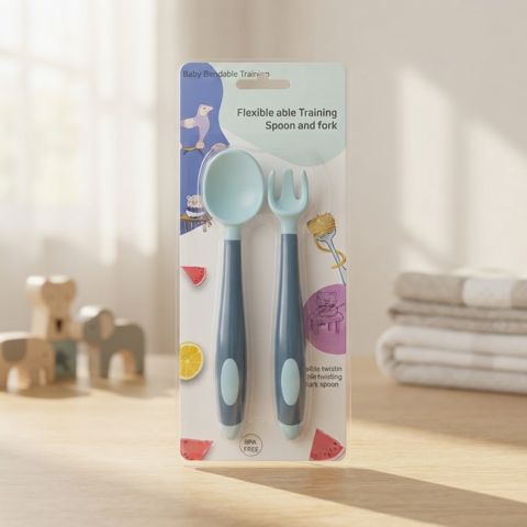 Uşaq bəslənmə qabı 13749, qaşıq və çəngəl dəsti, 0 ay+, plastik — Bakı