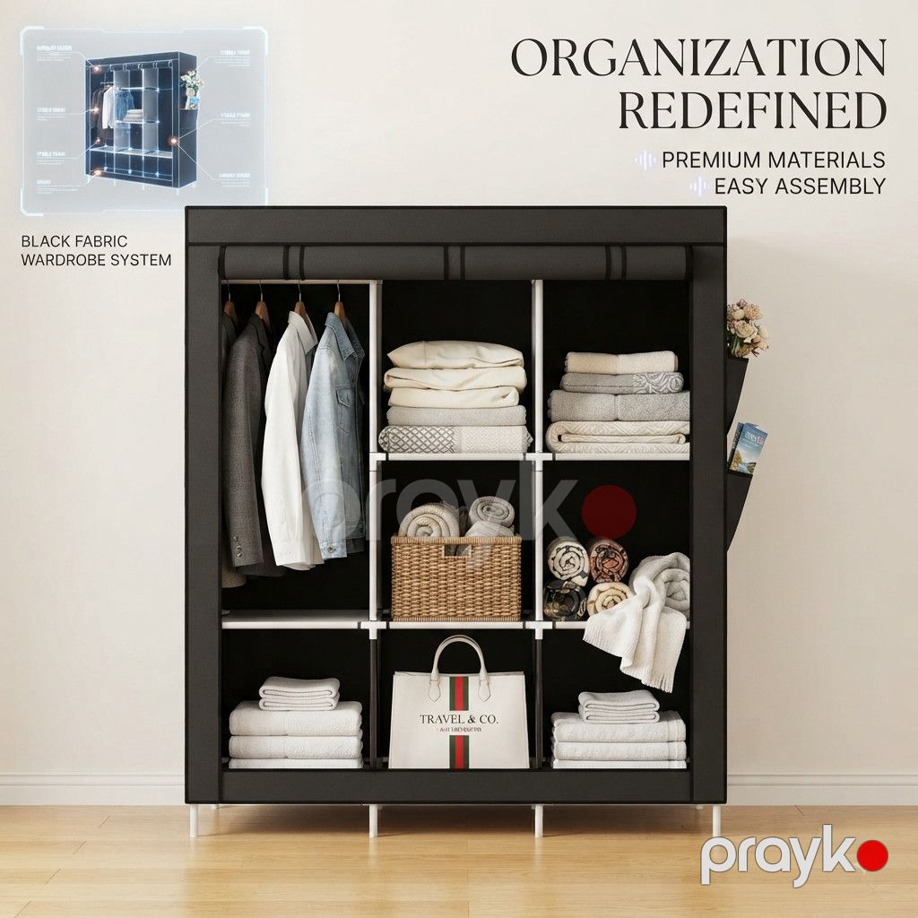 Portativ şkaf 1593, qara, parça, 35х175х100 sm — Şkaflar, Bakı (2)