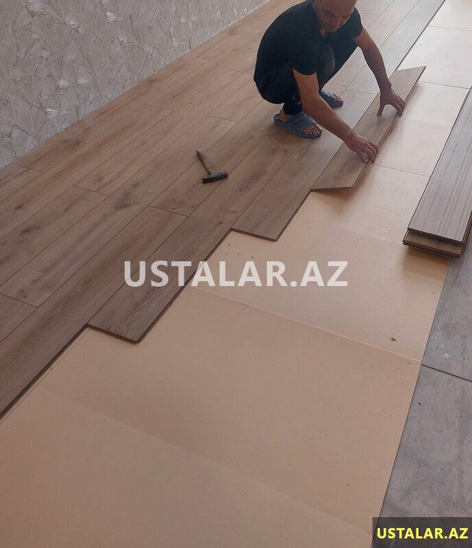 Pol parket laminat şilfovka lak — Döşəmə və tavan işləri, Bakı (7)