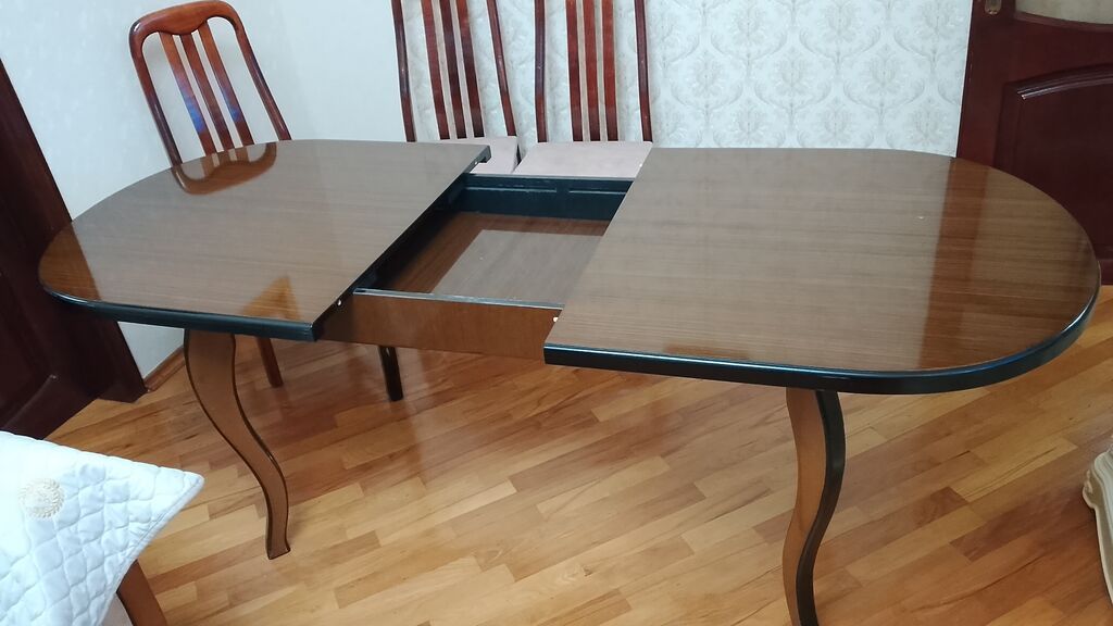 Yığcamlaşdırıla bilən yemək masası - Material: ağac, parlaq laklı — Masalar, Bakı (3)