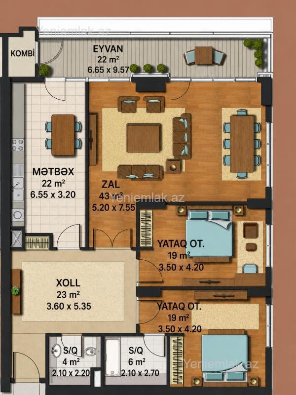 Satılır 3 otaqlı Bina evi menzil (Yeni tikili), 163 m², Xətai rayonu — Mənzil, Bakı (4)