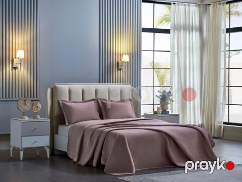 Dəst Doqu Home Napoli, örtük 250х260 sm, yastıq üzlər 50х70 sm, məxmər, çəhrayı — Bakı
