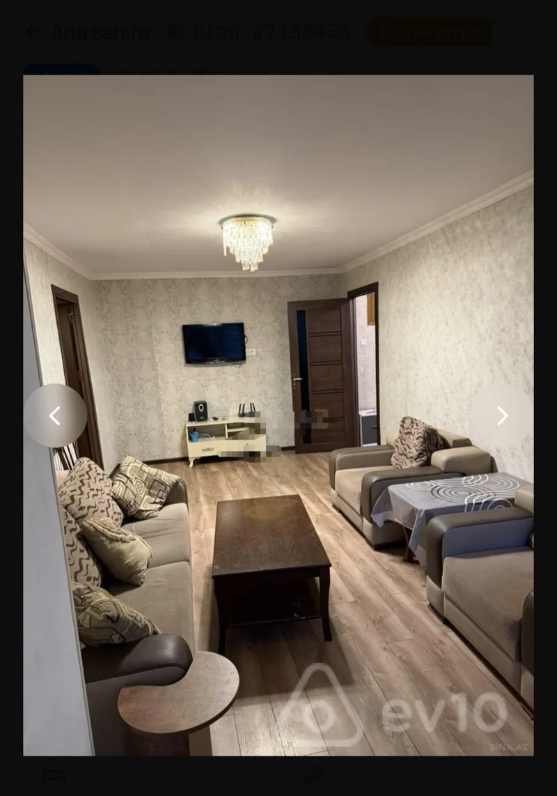 2 otaqlı mənzil, 55 m², Şərifzadə küçəsi — kirayə — Bakı