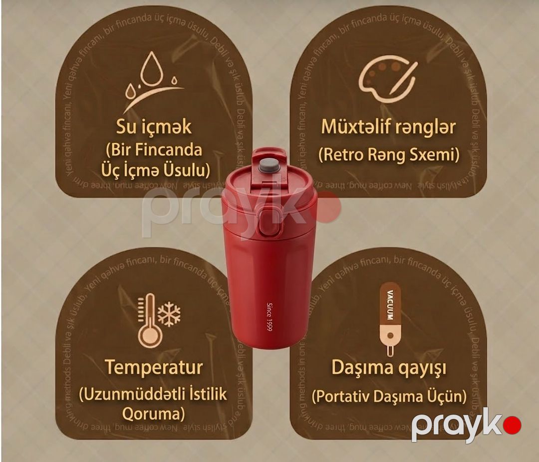 Termos fincan Penguin, 500 ml, Paslanmayan polad, Qara — Mallar, Bakı (3)