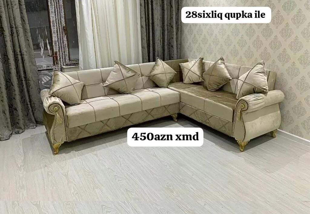 Künc divan dəsti - Klassik üslubda L-formalı künc divan - Yumşaq — Yumşaq mobilya dəstləri, Bakı