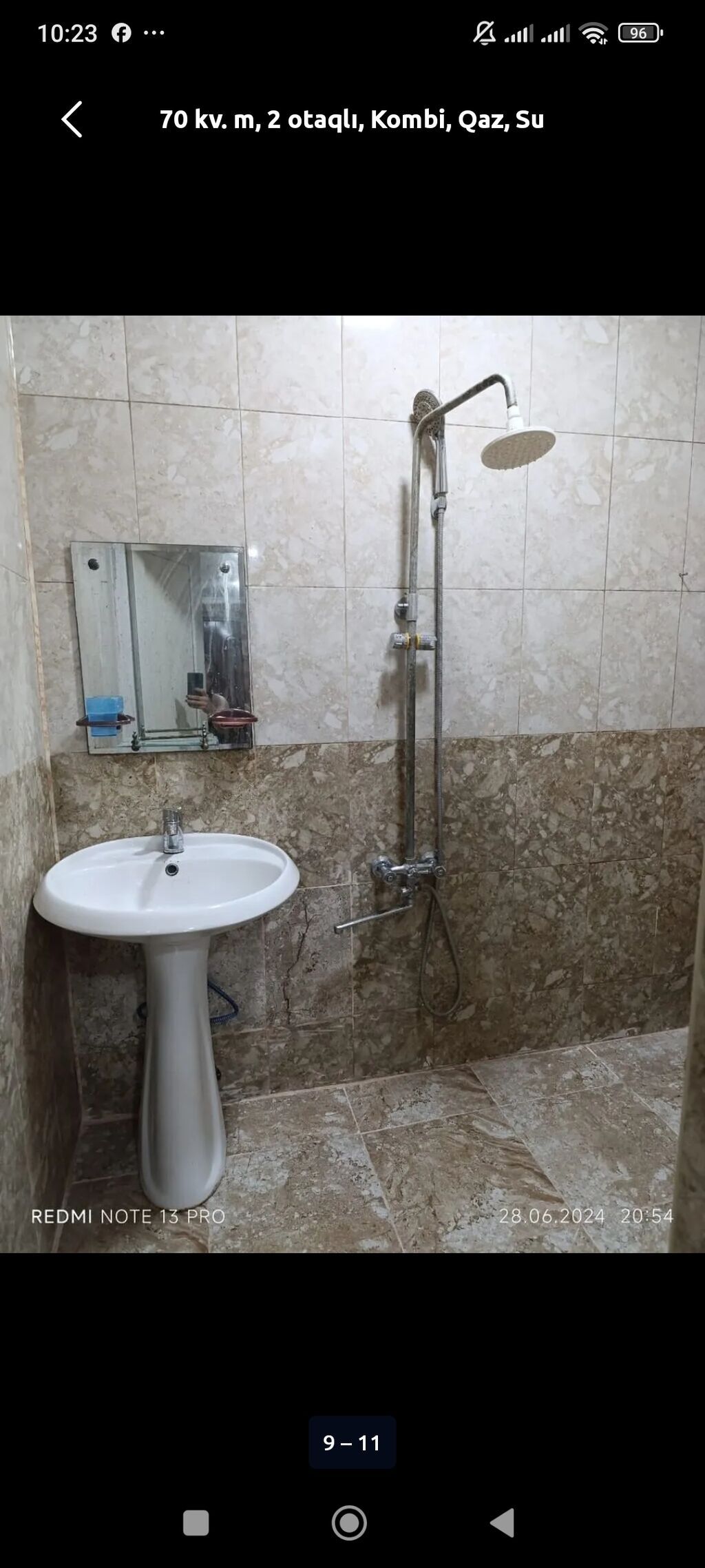 70 kv. m, 2 otaqlı, Kombi, Qaz, İşıq — Ev, villa, Sumqayıt (10)