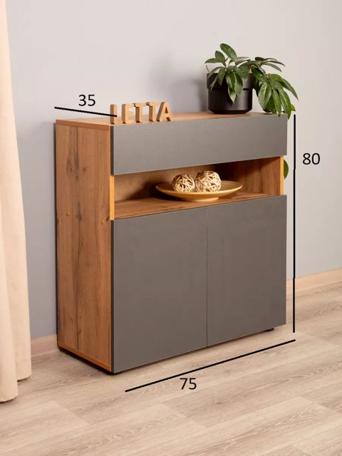 Komod Box up Gray-Vot, 80х35х75 sm, Ldsp, boz — Bakı