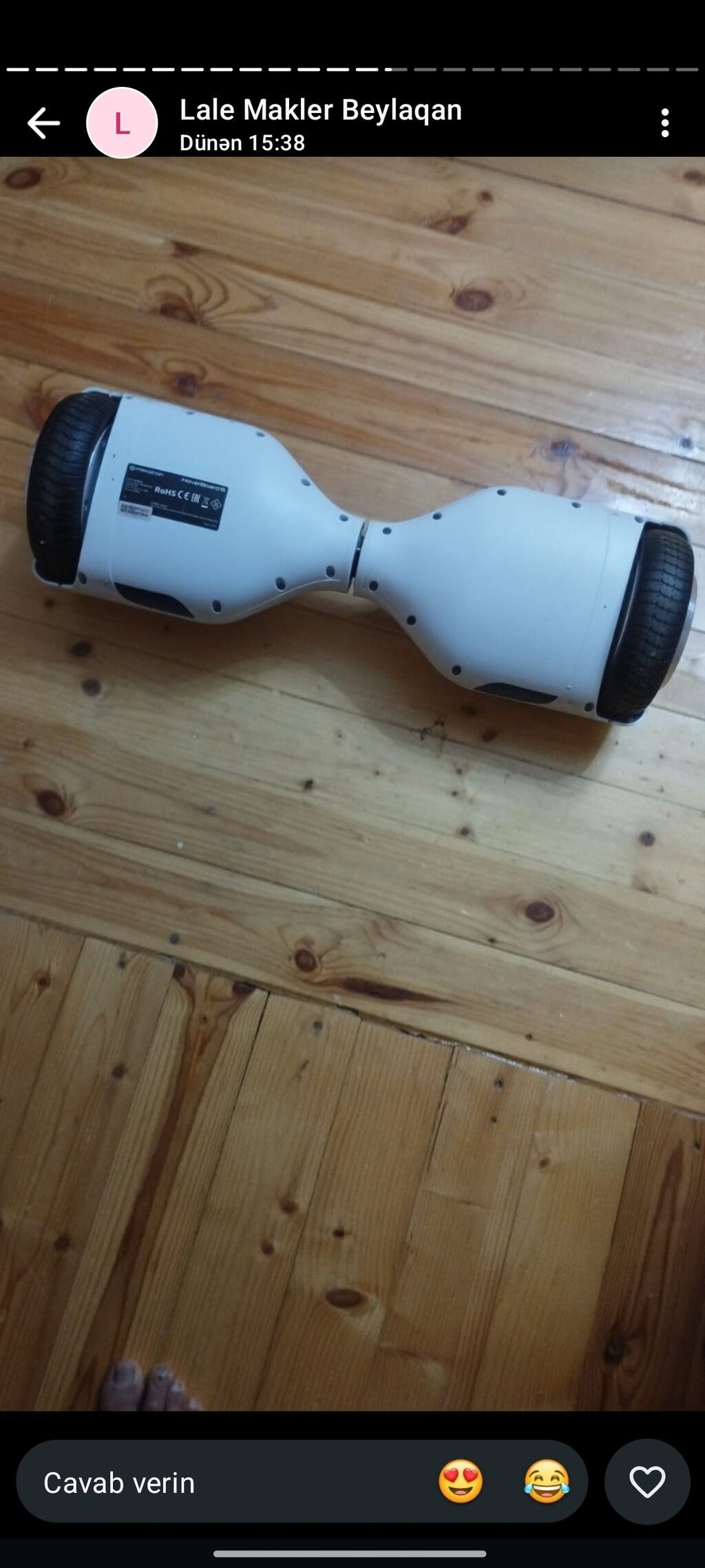 Elektrikli giroskuter (hoverboard) - Rəng: ağ korpus, qırmızı — Hiroskopler, Beyləqan (2)