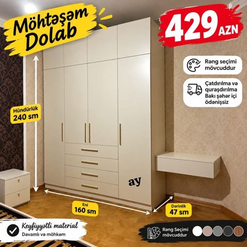 Möhtəşəm Dolab – funksional və geniş saxlama həlli Ölçülər — Digah