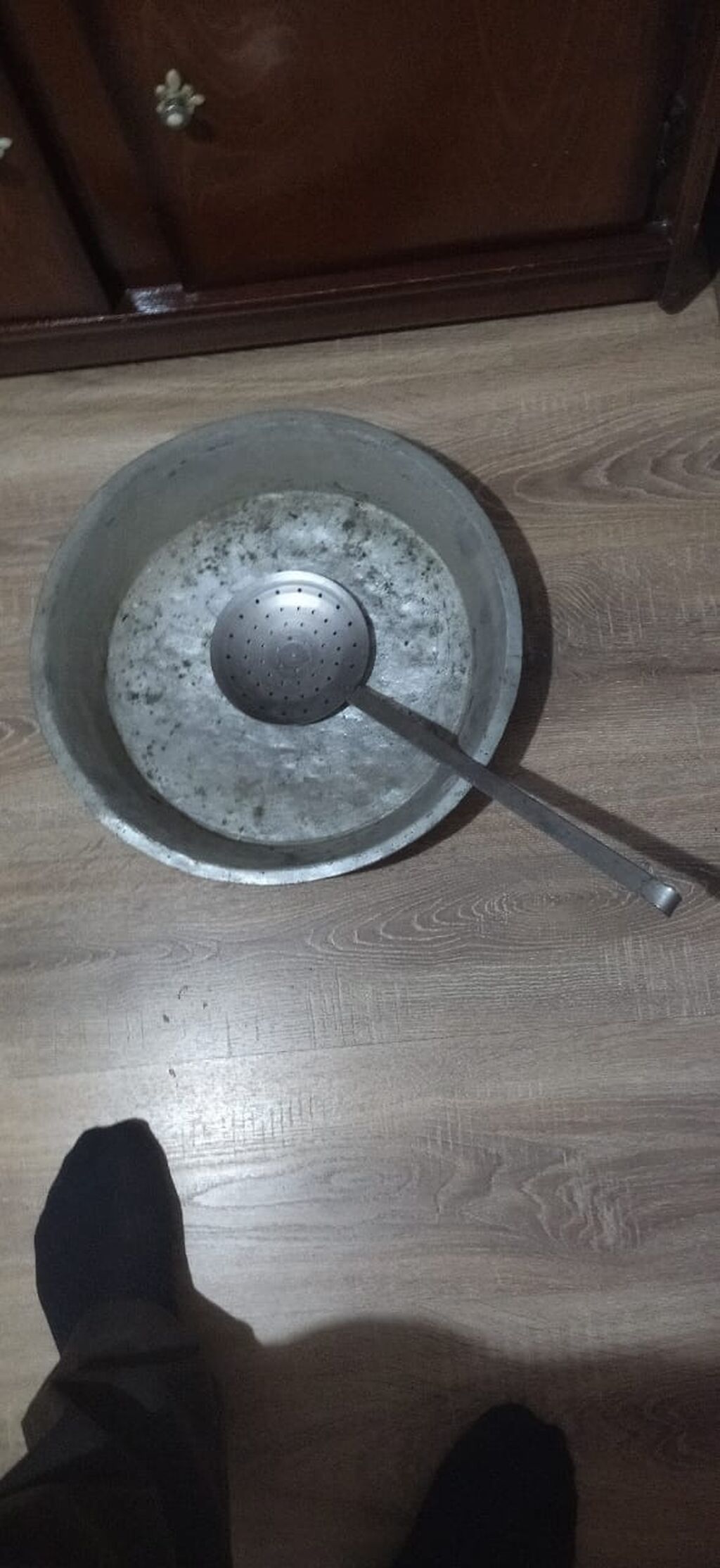 Məhsul: Böyük mis leğən + paslanmayan mis kəpkir. Təsvir — Bişirmə qabları, Bakı