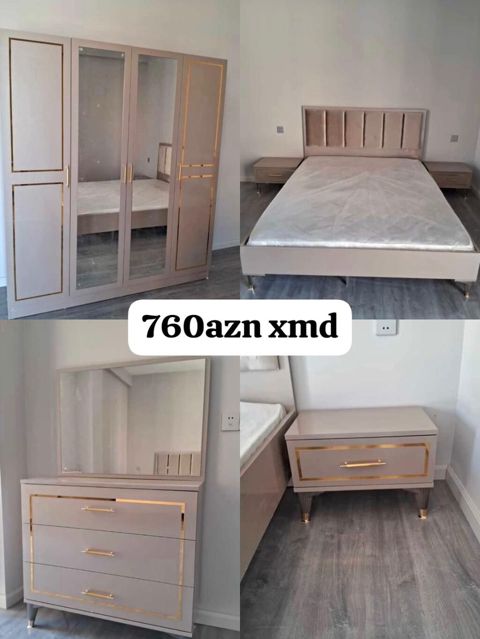 Yataq otağı dəsti Komplekt: - Geniş 4 qapılı şkaf: 2 orta qapı — Bakı