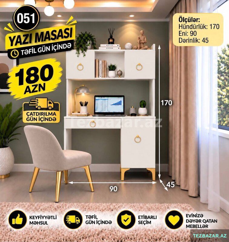 Yazı masaları (hazır) — Mebel, Bakı (5)