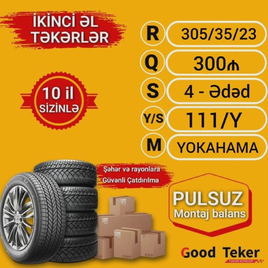 Yokohama şinləri 305/35 R23 — Ehtiyat hissələri və aksesuarlar, Bakı (6)