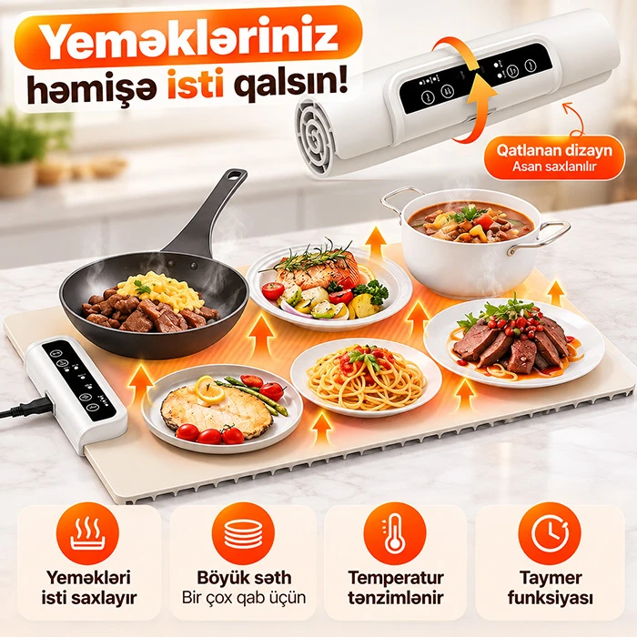 Portativ elektrikli isitmə lövhəsi: yeməkləriniz həmişə isti və təzə qalsın — Bakı