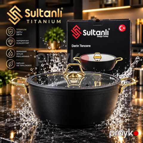 Qazan Sultanlı TORY-002707, titan, qara, 26 sm — Bakı