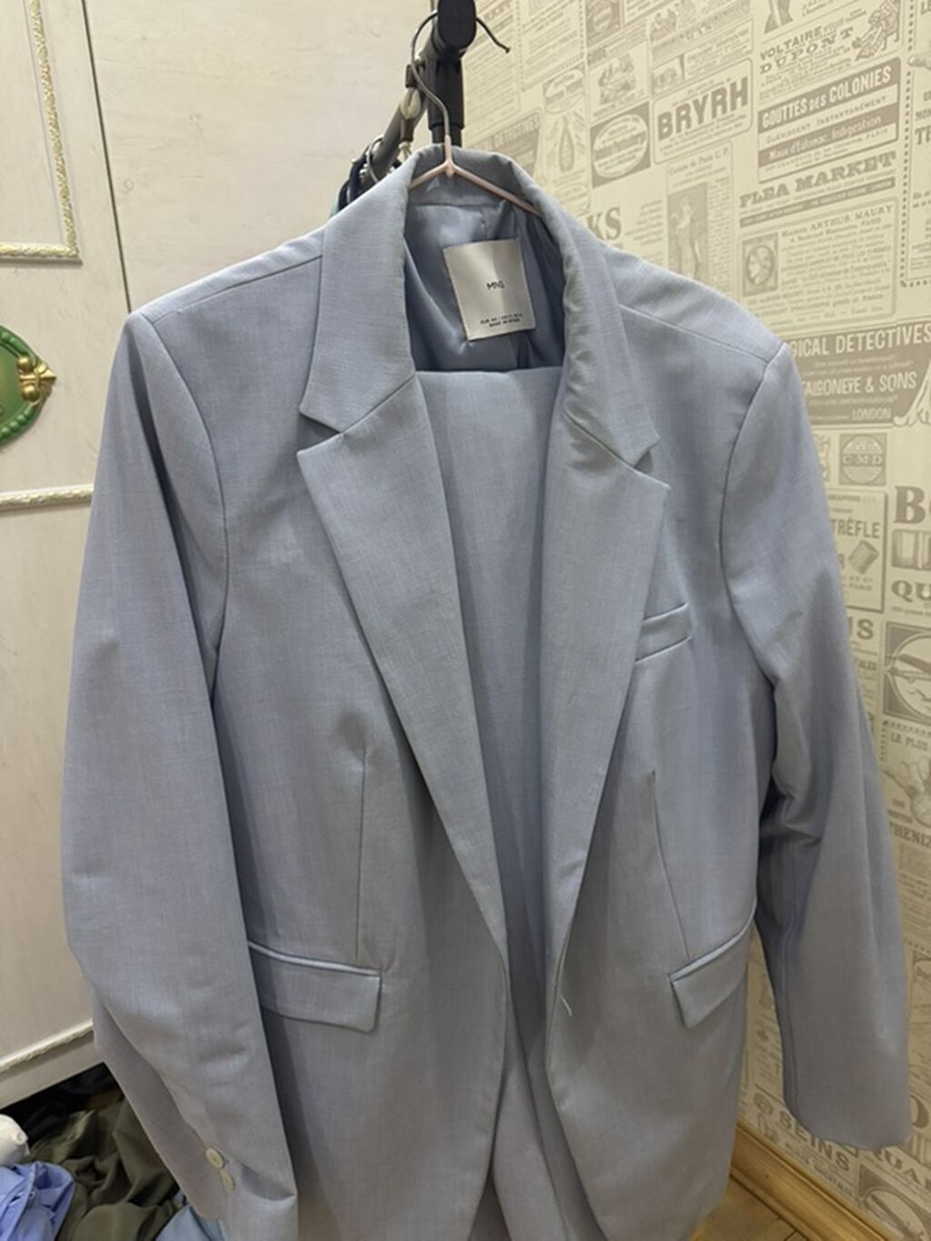 Mavi Açıq Rəngli Qadın Kostyum Dəsti (Blazer + Şalvar) - Model — Kostyum, Masazır (3)