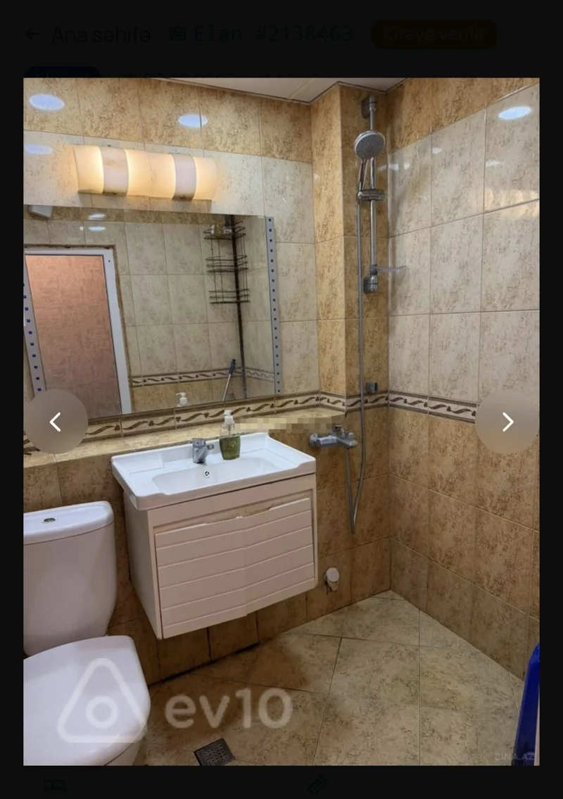 2 otaqlı mənzil, 55 m², Şərifzadə küçəsi — kirayə — Mənzil, Bakı (6)
