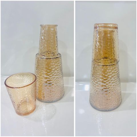 Qrafin 6921-702, 1 l, şüşə, qapaq-stəkan ilə, qızılı — Bakı