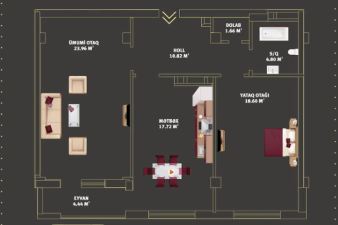 Satılır 3 otaqlı yeni tikili 114 m² — Mənzil, Bakı (3)