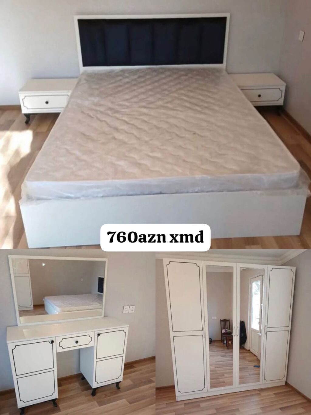 Yataq otağı mebeli dəsti Tərkib: - Geniş çarpayı, yumşaq tünd — Yataq otağı mobilya dəstləri, Bakı