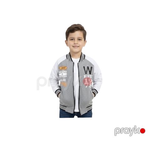 Oğlanlar üçün bomber 88390832, boz, pambıq, ölçü 10 yaş — Bakı