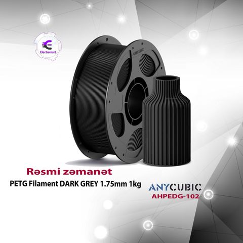 Anycubic Petg Filament Dark Grey 1.75mm 1kg AHPEDG-102 — Bakı