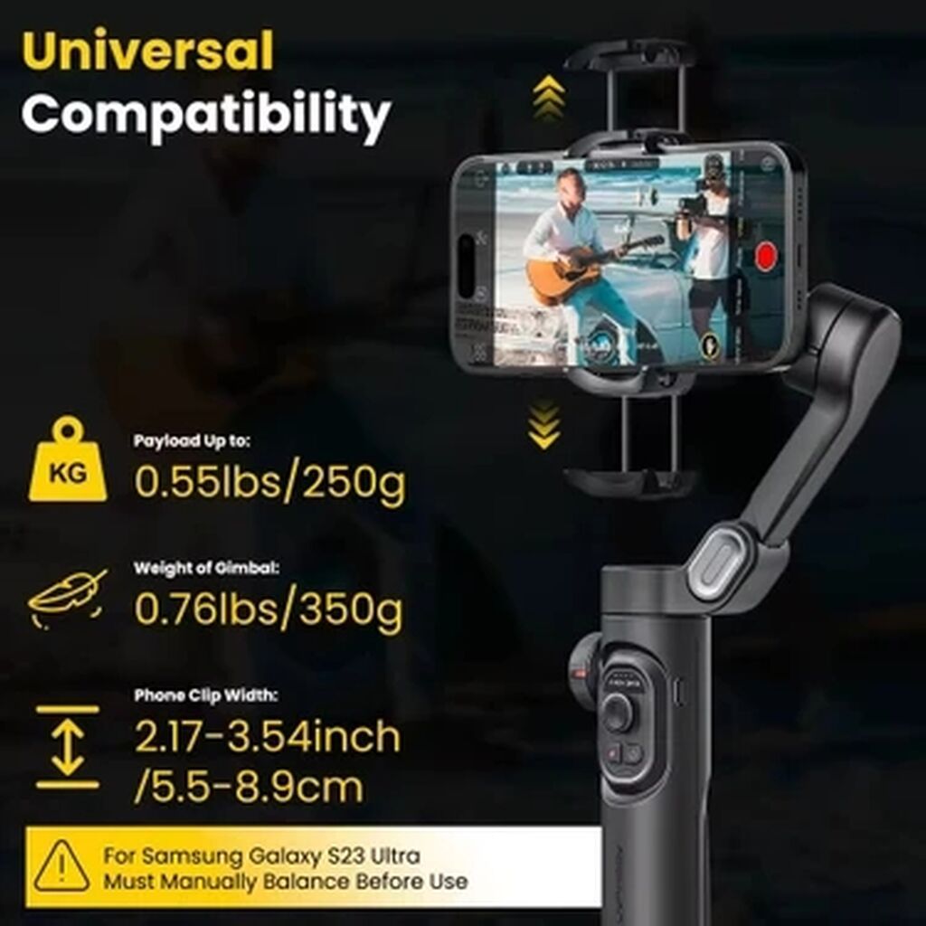 Aochuan smartfon stabilizatoru (gimbal) - 3 oxlu stabilizasiya: hamar — Tripod, steadicam, video işıq, Bakı (10)