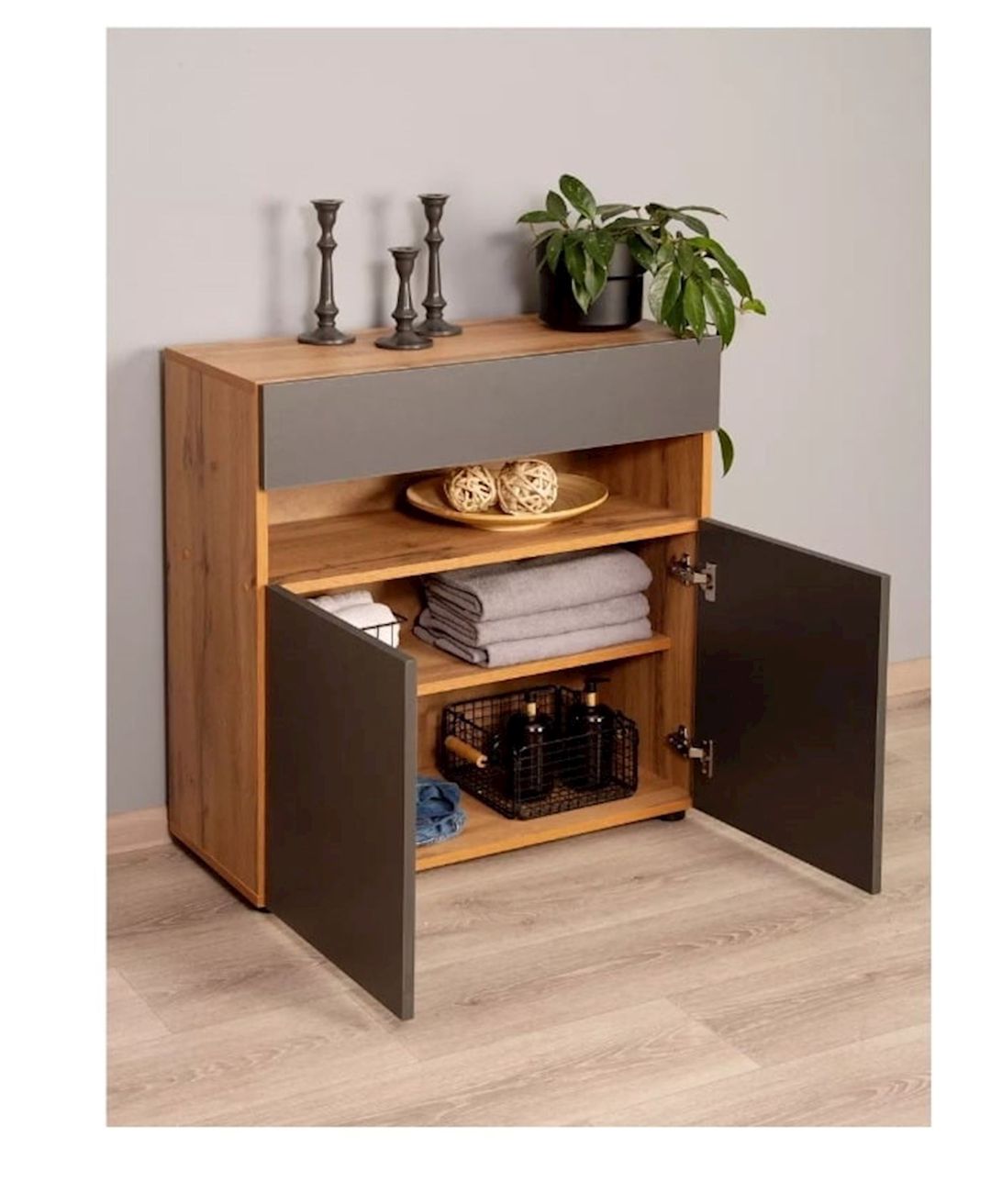 Komod Box up Gray-Vot, 80х35х75 sm, Ldsp, boz — Mallar, Bakı (3)