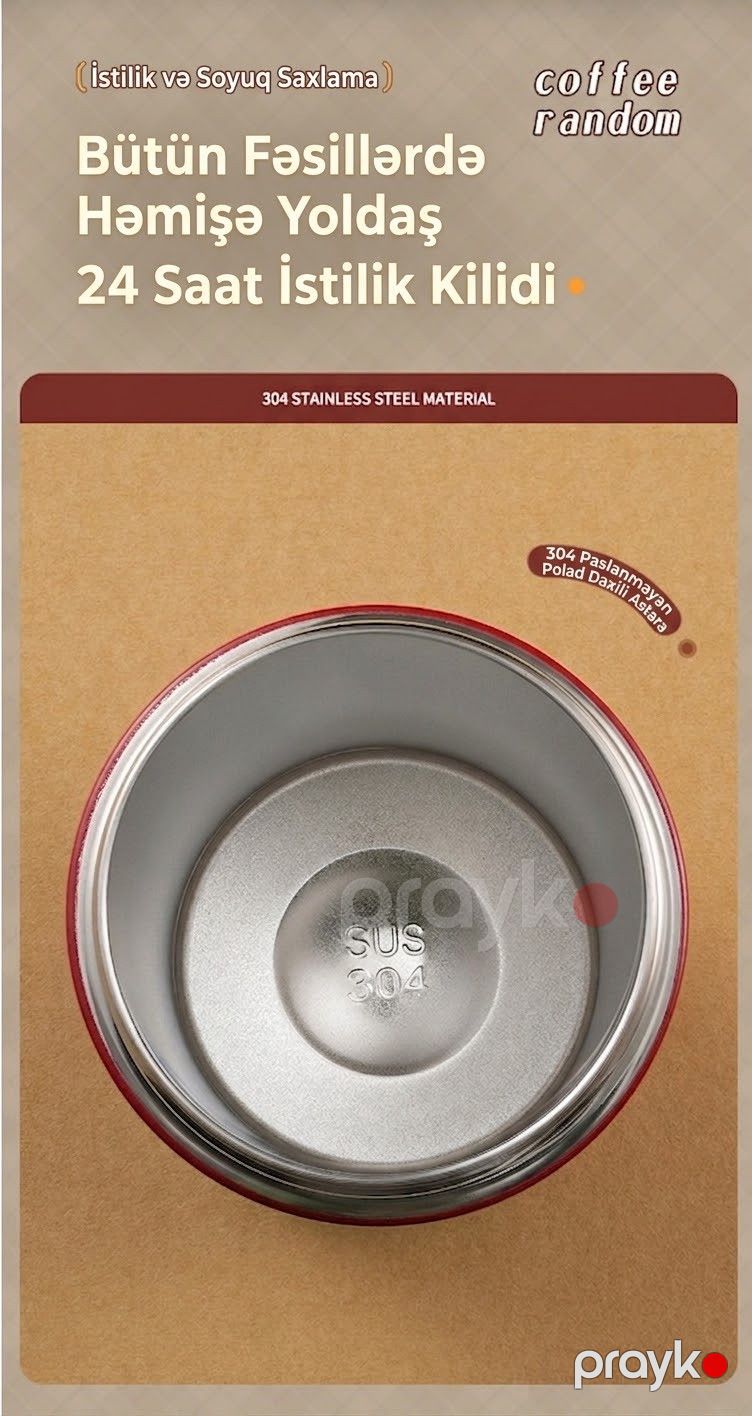 Termos fincan Penguin, 500 ml, Paslanmayan polad, Qara — Mallar, Bakı (2)