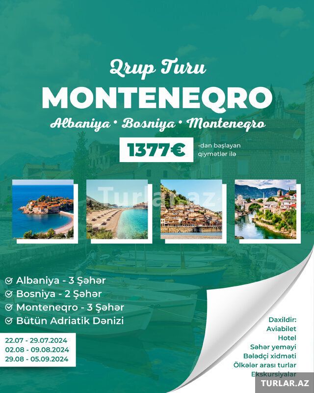 Montenegro Qrup turu — Xidmətlər, Bakı