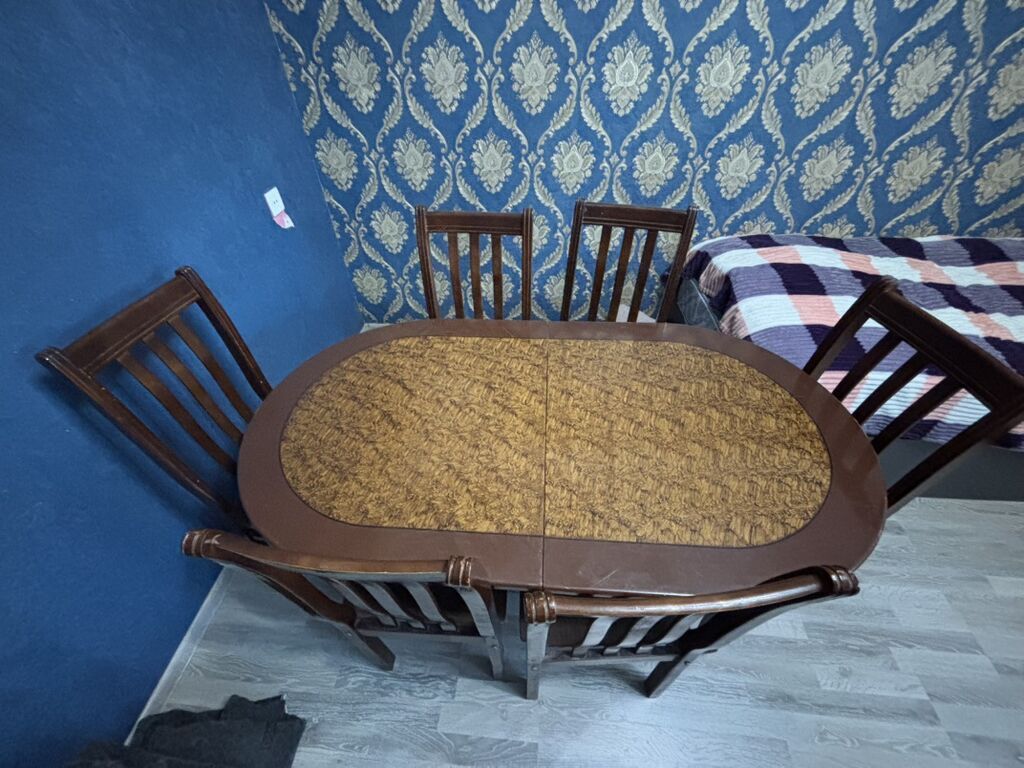 Yemək otağı dəsti – oval masa və 6 ədəd stul satılır vəziyyəti əladır — Masalar və stullar, Digah (5)